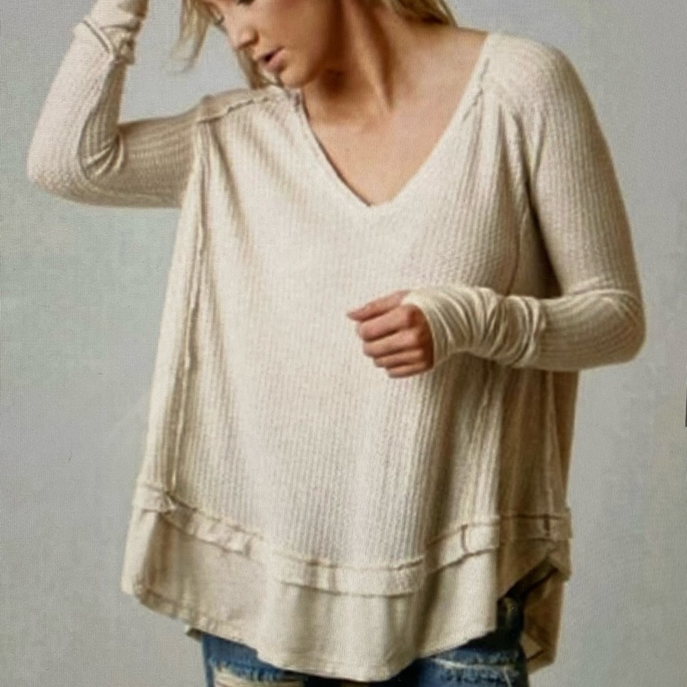 BNWT Free People // Laguna Waffle Long Sleeve